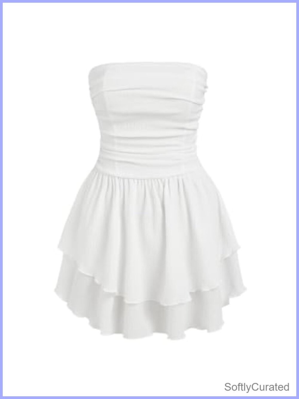 CIDER Women's Ruched Ruffle Mini Dress Strapless Backless Cocktail